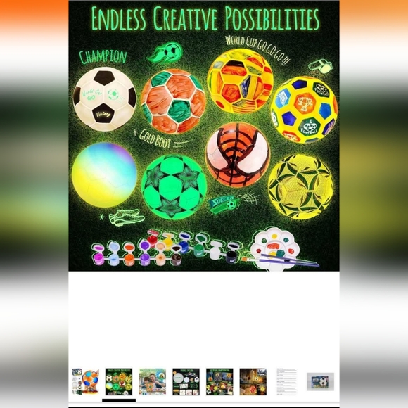 NIB - Paint Your Own Soccer Ball Lamp Kit; DIY 3D Night Light with all supplies - Picture 5 of 10